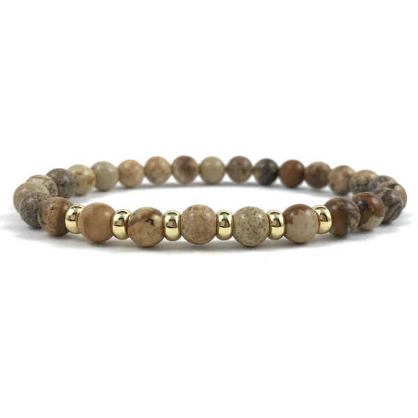 Jáspis arany gyűrűs karkötő