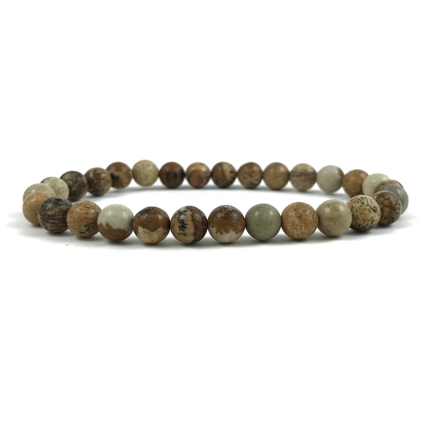 Jáspis 6mm-es férfi gyöngy karkötő