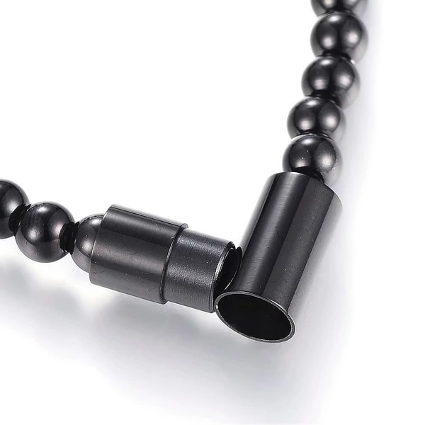 Black steel anchor bracelet 