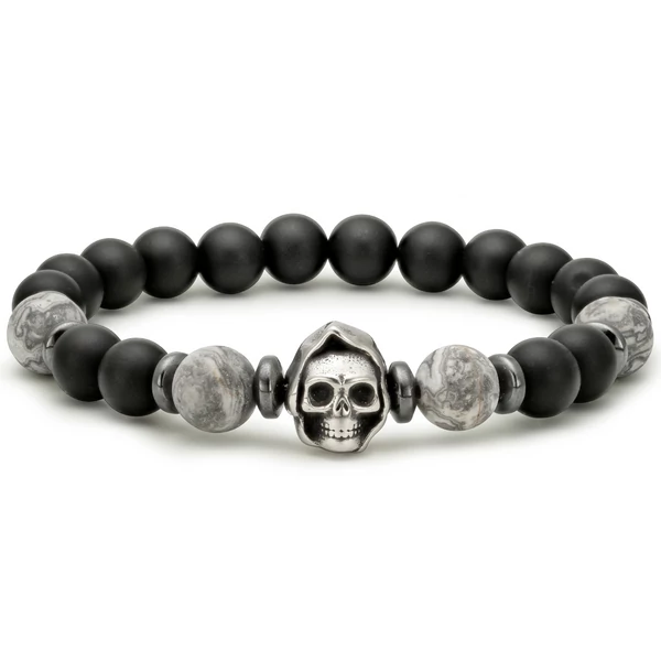 Szellemlovas ónix karkötő