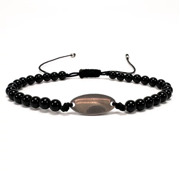 Ónix cord karkötő gravírozható medállal