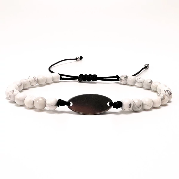 Howlit cord karkötő gravírozható medállal