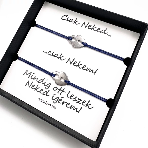 Páros karkötő lakat medállal Kék