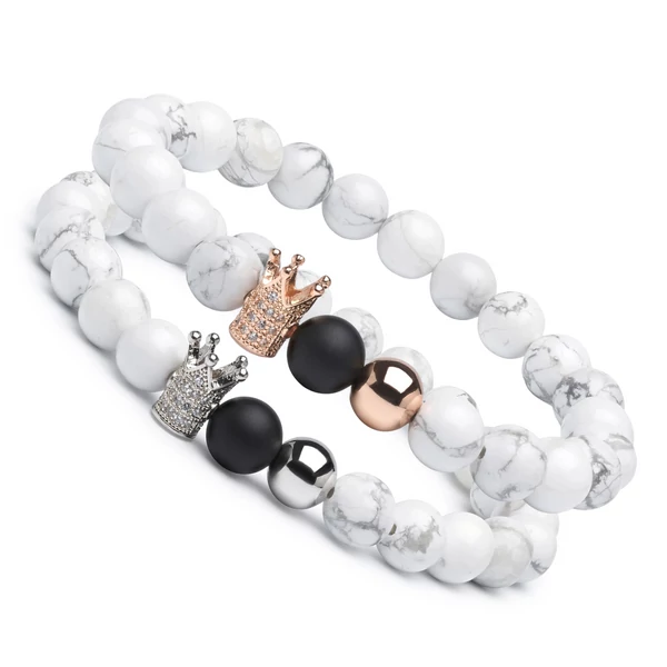 King & Queen Páros Howlit Karkötő - Rose/Silver