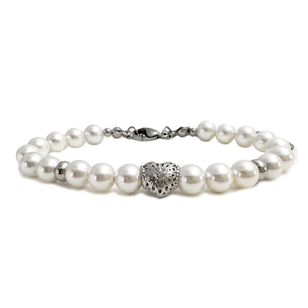 Gyöngy karkötő cirkon szívvel